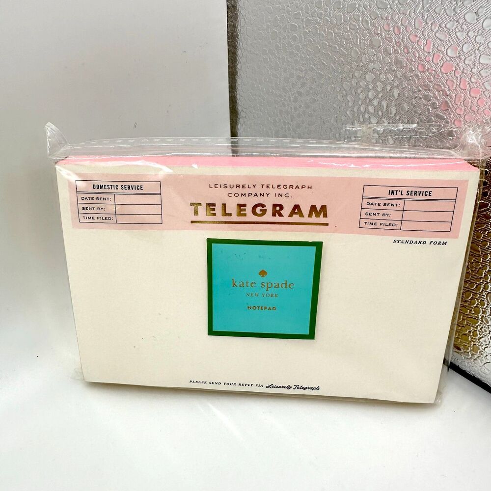 Kate Spade Telegram Gold Edge Notepad 125 Sheets New